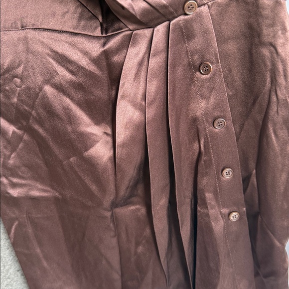 Reformation brown silk mini dress - Picture 3 of 13